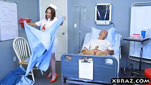 Big ass nurse beauty Lily Love rides patients big dick